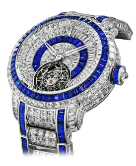Caviar Tourbillon | White Diamonds and Blue Sapphires Jacob & Co.