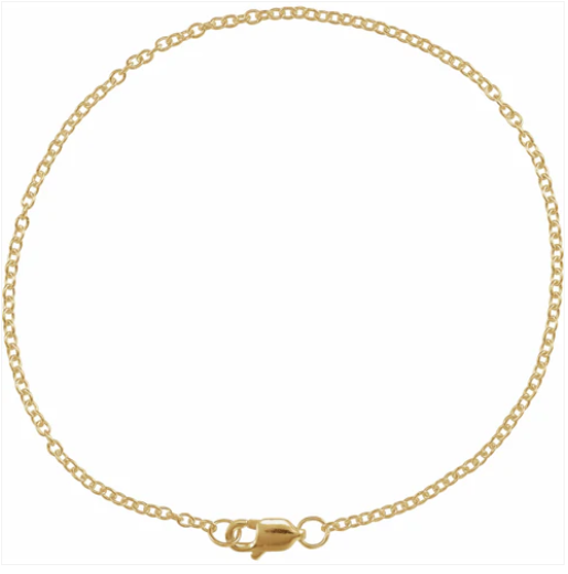 14K Yellow Gold Filled 1.5 mm Solid Cable Chain 7 Bracelet