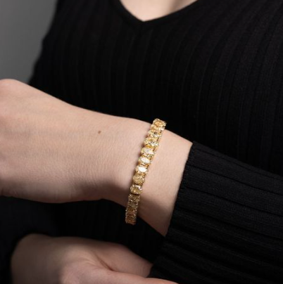 Avi & Co. Fancy Yellow Diamond Line Bracelet
