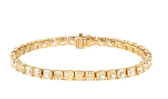 Avi & Co. Fancy Yellow Cushion Cut Line Bracelet