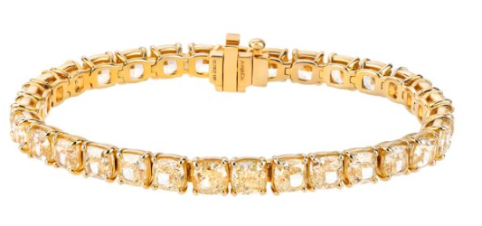Avi & Co. Fancy Yellow Cushion Cut Line Bracelet