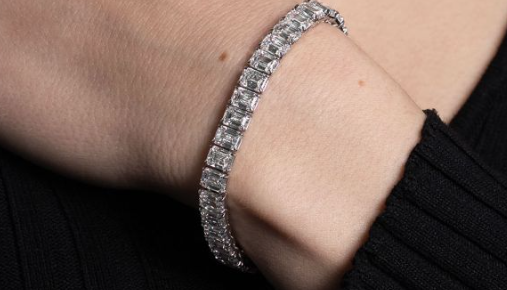 Avi & Co. Emerald Cut Diamond Line Bracelet
