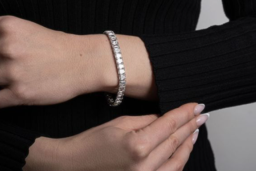 Avi & Co. Emerald Cut Diamond Line Bracelet