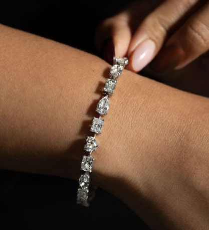 Avi & Co. Fancy Shapes Diamond Line Bracelet