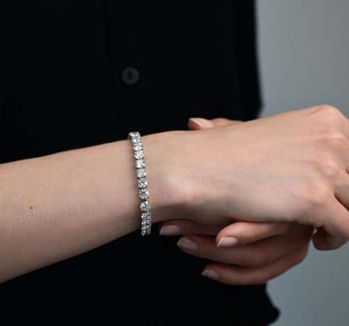 Avi & Co. Fancy Round Cut Diamond Line Bracelet