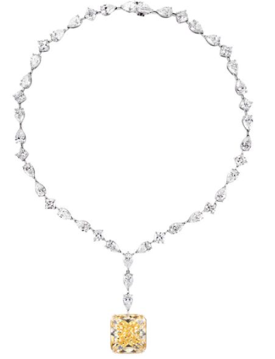 Fancy Yellow Diamond Drop Necklace