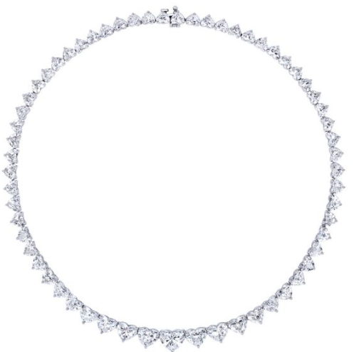 Graduated Diamond Heart Necklace