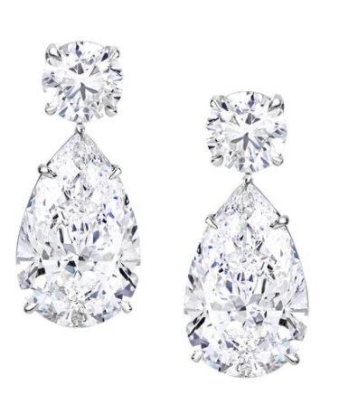 Pear Cut Drop Diamond Earrings