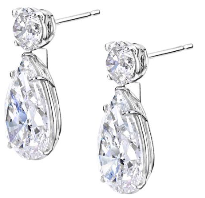 Pear Cut Drop Diamond Earrings