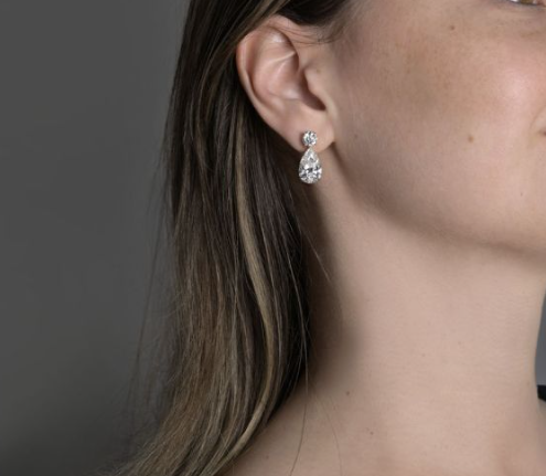 Pear Cut Drop Diamond Earrings